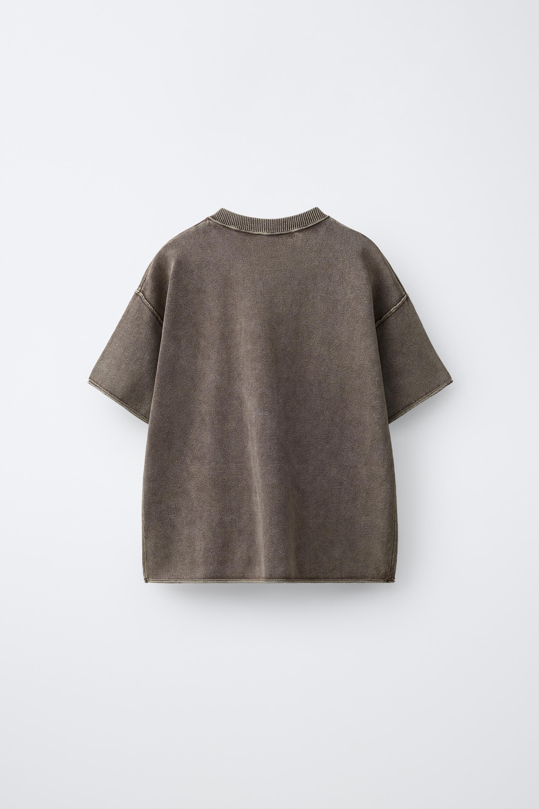 WASHED EFFECT KNIT T-SHIRT